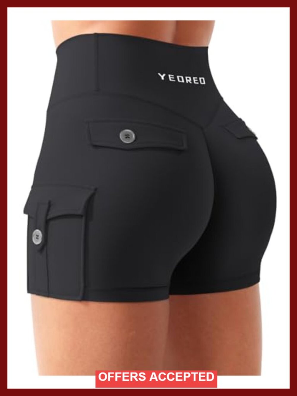 Workout Gym Shorts with Cargo Pockets Hidden Scrunch 3.6" Inseam No Front Seam